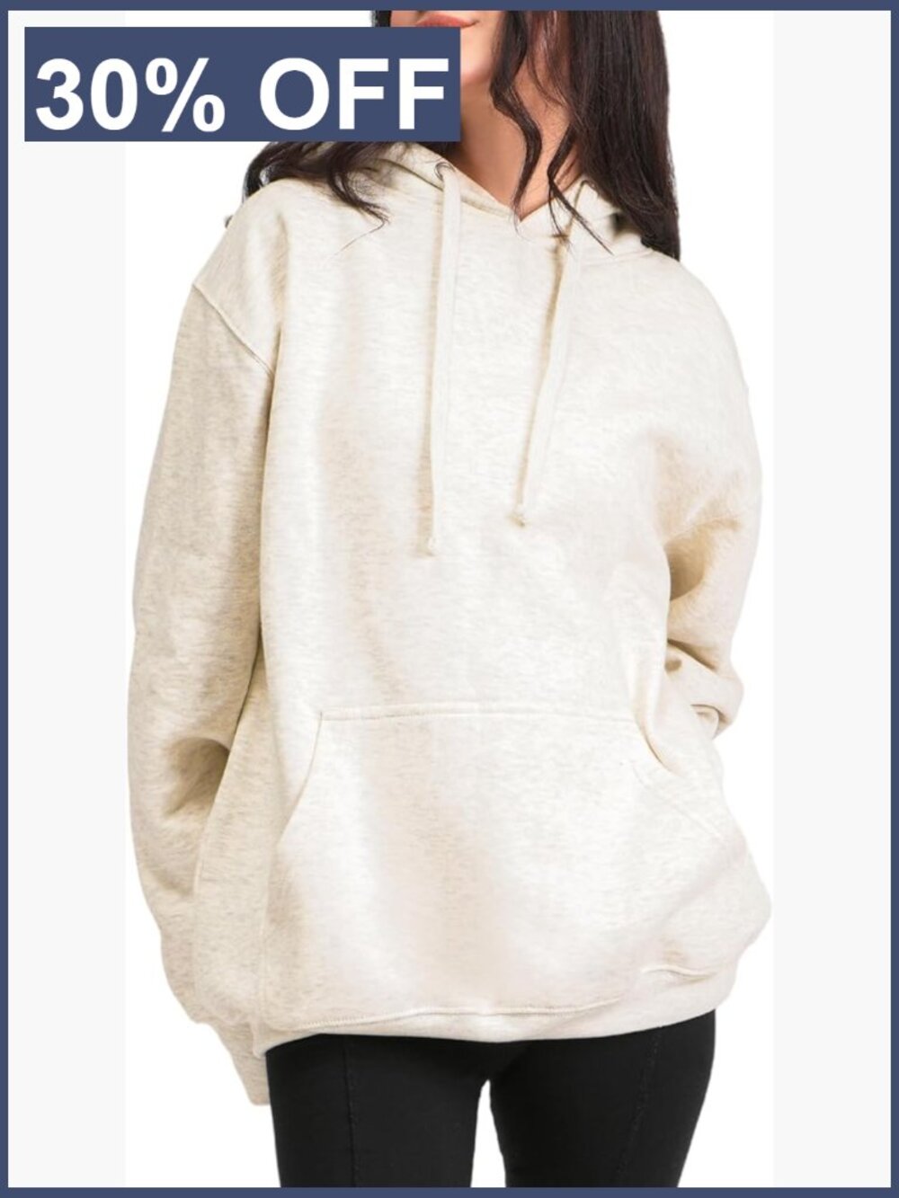 Women's Cotton Blend Hoodie Oversized Pullover Sweatshirt Long Sleeve Breathable